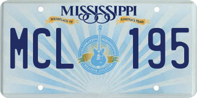 MS license plate MCL195