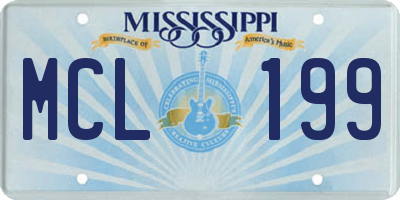 MS license plate MCL199