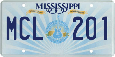 MS license plate MCL201