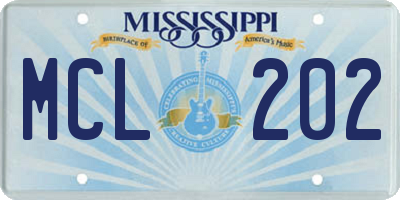 MS license plate MCL202
