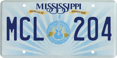 MS license plate MCL204