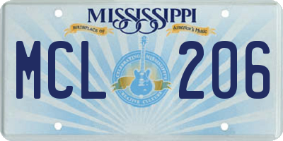 MS license plate MCL206
