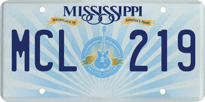 MS license plate MCL219