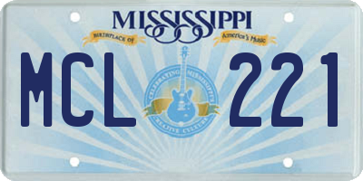 MS license plate MCL221