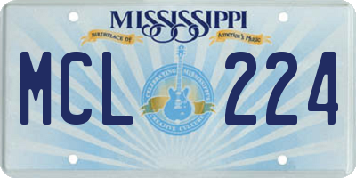 MS license plate MCL224