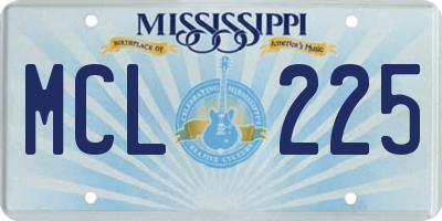 MS license plate MCL225