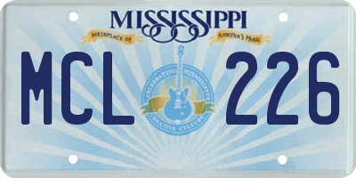 MS license plate MCL226
