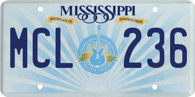 MS license plate MCL236