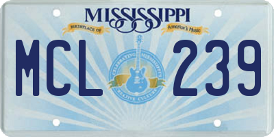 MS license plate MCL239