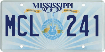 MS license plate MCL241