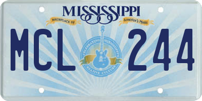 MS license plate MCL244