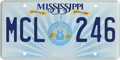 MS license plate MCL246