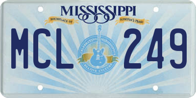 MS license plate MCL249