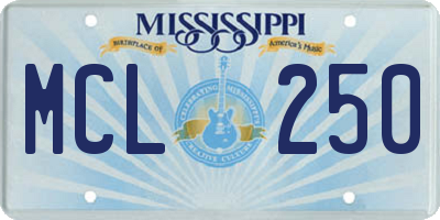 MS license plate MCL250