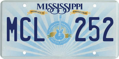 MS license plate MCL252