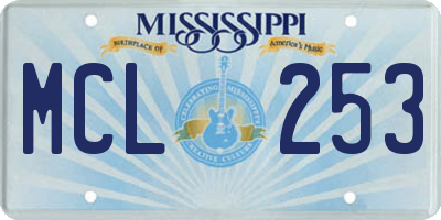 MS license plate MCL253