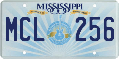 MS license plate MCL256