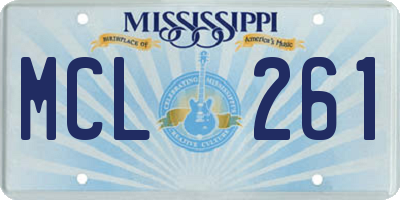MS license plate MCL261