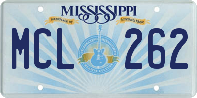 MS license plate MCL262