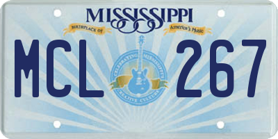 MS license plate MCL267