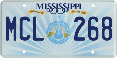 MS license plate MCL268