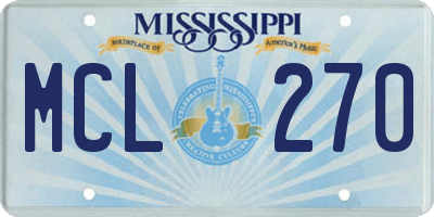 MS license plate MCL270