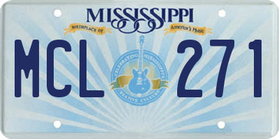 MS license plate MCL271