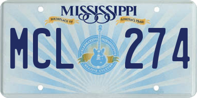 MS license plate MCL274