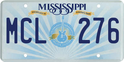 MS license plate MCL276