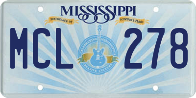 MS license plate MCL278