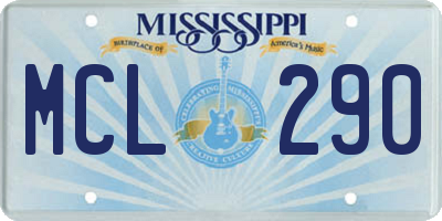 MS license plate MCL290