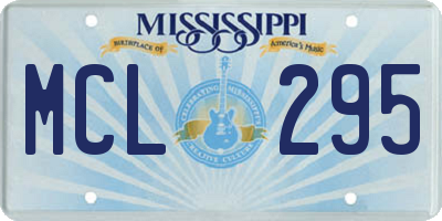 MS license plate MCL295
