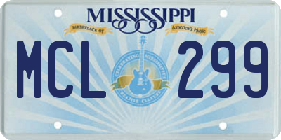MS license plate MCL299