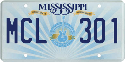 MS license plate MCL301