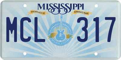 MS license plate MCL317