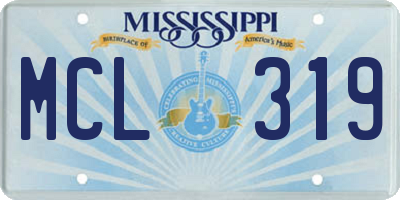 MS license plate MCL319