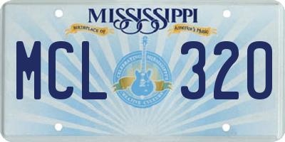 MS license plate MCL320