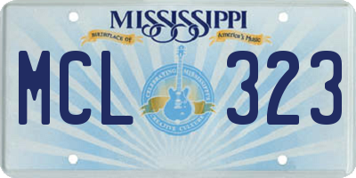 MS license plate MCL323