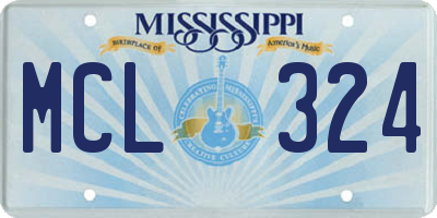 MS license plate MCL324