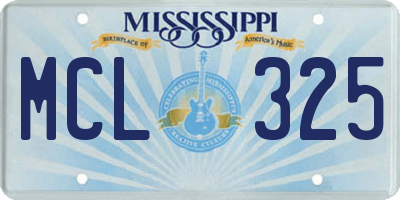 MS license plate MCL325