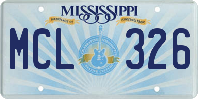 MS license plate MCL326