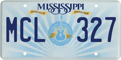 MS license plate MCL327