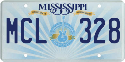 MS license plate MCL328