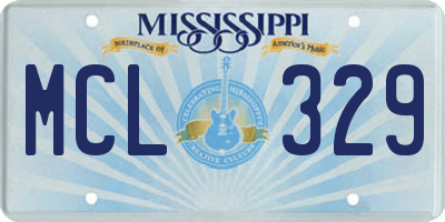 MS license plate MCL329