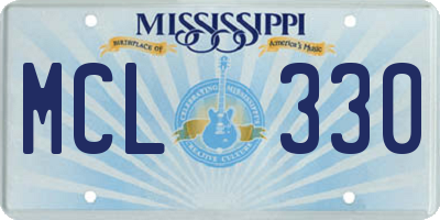 MS license plate MCL330