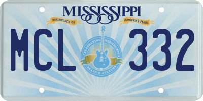 MS license plate MCL332