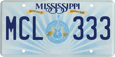 MS license plate MCL333