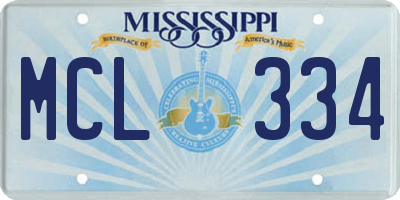 MS license plate MCL334