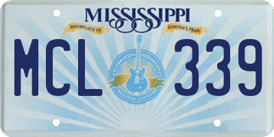 MS license plate MCL339