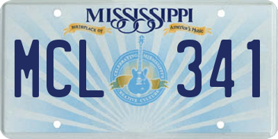 MS license plate MCL341